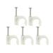 100 Pcs Round Cable Wire Clips Cable Management Electrical Ethernet Dish TV Speaker Wire Cord Tie Holder Single Coaxial Nail Clamps (5mm)