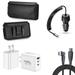 Travel Bundle for Moto G Play 2024 Belt Holster Clip Carrying Pouch Case Tempered Glass Screen Protector 40W Car Charger Power Adapter 3-Port Wall Charger USB C to USB C Cable (Black)