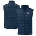 Men's Cutter & Buck Navy Green Bay Packers Evoke Hybrid Eco Softshell Recycled Full-Zip Vest