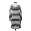 Banana Republic Casual Dress - Sweater Dress: Gray Stripes Dresses - Women's Size Small