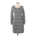 Banana Republic Casual Dress - Sweater Dress: Gray Stripes Dresses - Women's Size Small