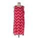 Tacera Casual Dress - Shift: Pink Chevron/Herringbone Dresses - Women's Size Large