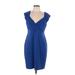 Adrianna Papell Casual Dress - Sheath: Blue Dresses - Women's Size 12 Petite