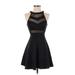 Emerald Sundae Casual Dress - A-Line Crew Neck Sleeveless: Black Print Dresses - Women's Size X-Small