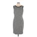 Charter Club Casual Dress - Sheath Scoop Neck Sleeveless: Gray Color Block Dresses - Women's Size 12