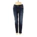 White House Black Market Jeans - Mid/Reg Rise: Blue Bottoms - Women's Size 0 Petite - Dark Wash