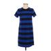 Banana Republic Factory Store Casual Dress - Shift High Neck Short sleeves: Blue Color Block Dresses - Women's Size X-Small