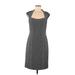 White House Black Market Casual Dress - Sheath: Gray Houndstooth Dresses - Women's Size 8