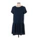 Cynthia Rowley TJX Casual Dress - DropWaist: Blue Solid Dresses - Women's Size 10
