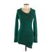 Say What? Casual Dress - Sweater Dress: Teal Dresses - Women's Size Medium