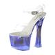 S. Women's Shoes Ankle Boots 17 cm Thin Heel Pole Dance Platform Model Show Sexy Transparent High Heels Banquet Women Large Fashion Sandals Fitness Ladies Shoes, blue, 6 UK