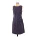 Banana Republic Casual Dress - A-Line Crew Neck Sleeveless: Purple Print Dresses - Women's Size 4