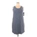 32 Degrees Casual Dress - Shift Scoop Neck Sleeveless: Gray Marled Dresses - New - Women's Size X-Large