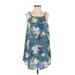 O'Neill Casual Dress - A-Line Square Sleeveless: Green Floral Dresses - Women's Size X-Small