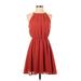 Lush Casual Dress - Mini Crew Neck Sleeveless: Red Print Dresses - Women's Size Small