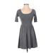 Express Casual Dress - Mini: Gray Solid Dresses - Women's Size X-Small