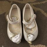 Disney Shoes | Mini Melissa & Disney Beauty & The Beast Size Usa 8 Like New! | Color: Gold/White | Size: 8g