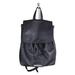 Victoria's Secret Bags | 041- Victoria's Secret Solid Black Faux Pebble Leather Drawstring Backpack Bag | Color: Black | Size: 15.5" X 5.5" X 12.25