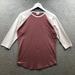 Lularoe Tops | Lularoe Top T-Shirt Women's Medium M 3/4 Sleeve Raglan Curved Hem Pink White | Color: White | Size: M