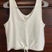 Madewell Tops | Madewell Texture & Thread Tie Front Tank Top | Color: White | Size: L