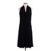 Calvin Klein Casual Dress - A-Line Halter Sleeveless: Black Solid Dresses - Women's Size 10