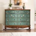 LORENZO Hand Painted Bucket Cabinet Bedroom Nightstand Dra Accent Chest Wood in Brown | 37.8 H x 47.24 W x 15.75 D in | Wayfair 05DQQ157FLKRKQSF6ZG