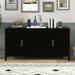 Ivy Bronx Josaphina Solid Wood 4 - Door Accent Cabinet Wood in Black | 31.9 H x 63.1 W x 17.7 D in | Wayfair EE420621A05F457D9DDC04B24A7AB1FC