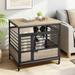 Archie & Oscar™ Accomac Dog Crate Furniture Wooden Pet Kennel End Table w/ Wheels Wood in Brown/Gray | 27 H x 23 W x 23 D in | Wayfair