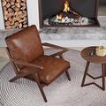 Armchair - Corrigan Studio® Luxley 29.73" Wide Armchair Faux Leather in Brown | 30.71 H x 29.73 W x 30.71 D in | Wayfair