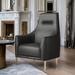 Armchair - Everly Quinn Zi 27.55" Wide Vegan Leather Armchair Faux Leather | 43.3 H x 27.55 W x 25.59 D in | Wayfair