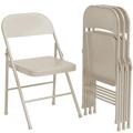 Latitude Run® Folding Chairs Set Of 4 Hold Up To 350 Pounds, Metal in White | 29.5 H x 19.5 W x 18.5 D in | Wayfair