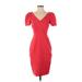 L.K. Bennett Casual Dress - Sheath V Neck Short sleeves: Red Print Dresses - Women's Size 2