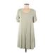 Pink Lily Casual Dress - DropWaist: Gray Solid Dresses - Women's Size Medium