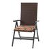 Outdoor PE Wicker Foldable Reclining Chair with Seat Cushion