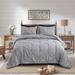 Pintuck Geometric Bedding Pinch Pleated Ruffled Solid Comforter Sets
