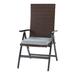 Outdoor PE Wicker Foldable Reclining Chair with Seat Cushion