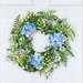 Blue and Lavender Hydrangea Garden Hanging Wreath