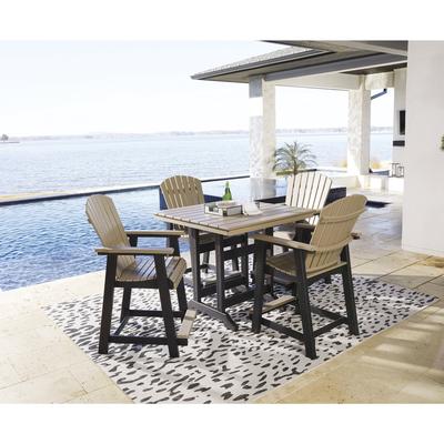 Signature Design by Ashley Fairen Trail Black/Driftwood 5-Piece Outdoor Dining Package - 41.5" W x 41.75" D x 37.13" H