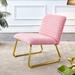 pink plush fabric single person sofa chair with golden metal legs.for living room, bedroom,single person leisure sofa