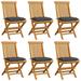 moobody Patio Chairs with Anthracite Cushions 6 pcs Solid Teak Wood