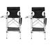 Omysalon 2 PCS 31 Tall Upgraded Director Makeup Artist Chair Bar Height Aluminum Frame Supports 300 lbs Folding Portable with Side Table Storage Bag Black 33.8 L x 19.2 W x 45.6 H