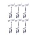 NUOLUX 6Pcs Durable Label Clip Double Head Clip Crystal Clip Vertical Shake Clip Disc Clip