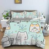 Animated cat 3D digital printing quilt cover products Animated cat 3D digital printing quilt cover products