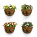 Palm Naki 14 Metal Wall Hanging Planter Basket with Coco Coir Liner Set of 4 Half Round Planters Indoor Outdoor Wall Basket Hanging Wall Flower Basket