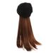 Beanie Wig Straight Human Hair Wig Hats Straight Wig Hat Beanie Hat Wig Hat with Women Wig Hat Women s