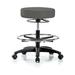 PERCH 360 Degree Rolling Height Adjustable Massage Therapy Swivel Stool For Carpet Or Linoleum | Workbench Height With Footring 300-Pound Weight Capacity | (Charcoal Vinyl)