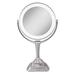 Round Dimable 3 LED Light Color Dual-Sided Magnified Makeup Mirror Touch Dimmer Control ( 10X/1X)