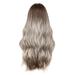 Beauty Clearance Under $15 Long Pear Roll Big Wave Wig Dark Brown Gradient Gray Wig Mechanism Rose Net Multicolor