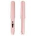 Cordless Mini Hair Straightener Portable Travel Flat Curling Iron 2 in 1 Ceramic USB Rechargeable Wireless Flat Iron Curling Iron Fast Heating for Travel Home Use (Pink)