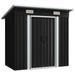 moobody Garden Shed Metal Galvanized Steel Double Sliding Doors Outdoor Tool Storage Shed Patio Lawn Care Equipment Pool Supplies Organizer Anthracite 74.8 x 48.8 x 71.3 Inches (W x D x H)